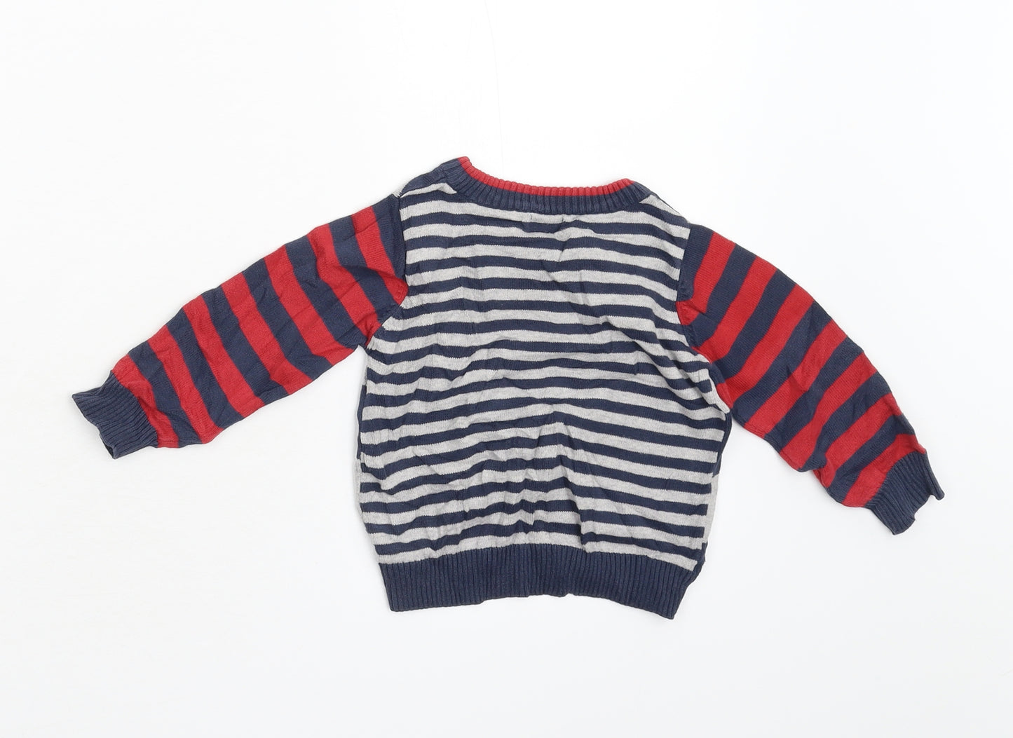 BHS Boys Multicoloured Striped Knit Pullover Jumper Size 3 Years
