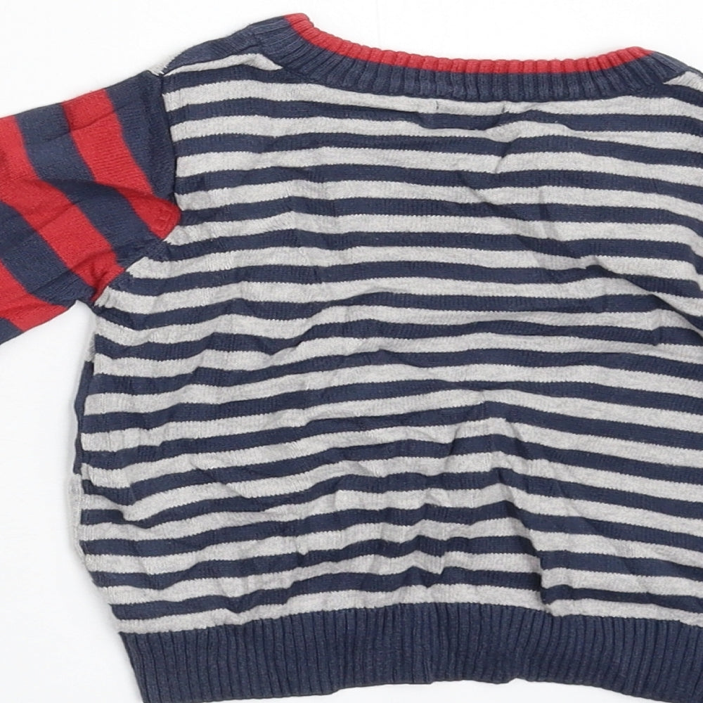 BHS Boys Multicoloured Striped Knit Pullover Jumper Size 3 Years