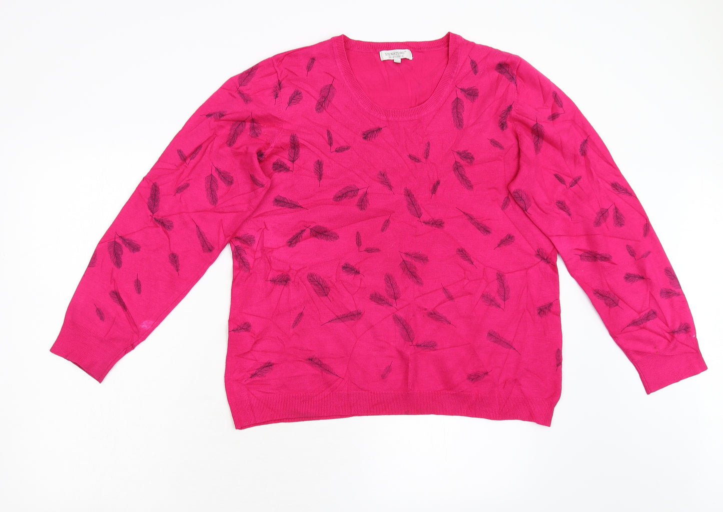Signature Womens Pink  Knit Pullover Jumper Size XL