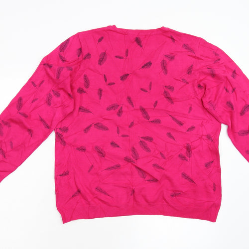 Signature Womens Pink  Knit Pullover Jumper Size XL