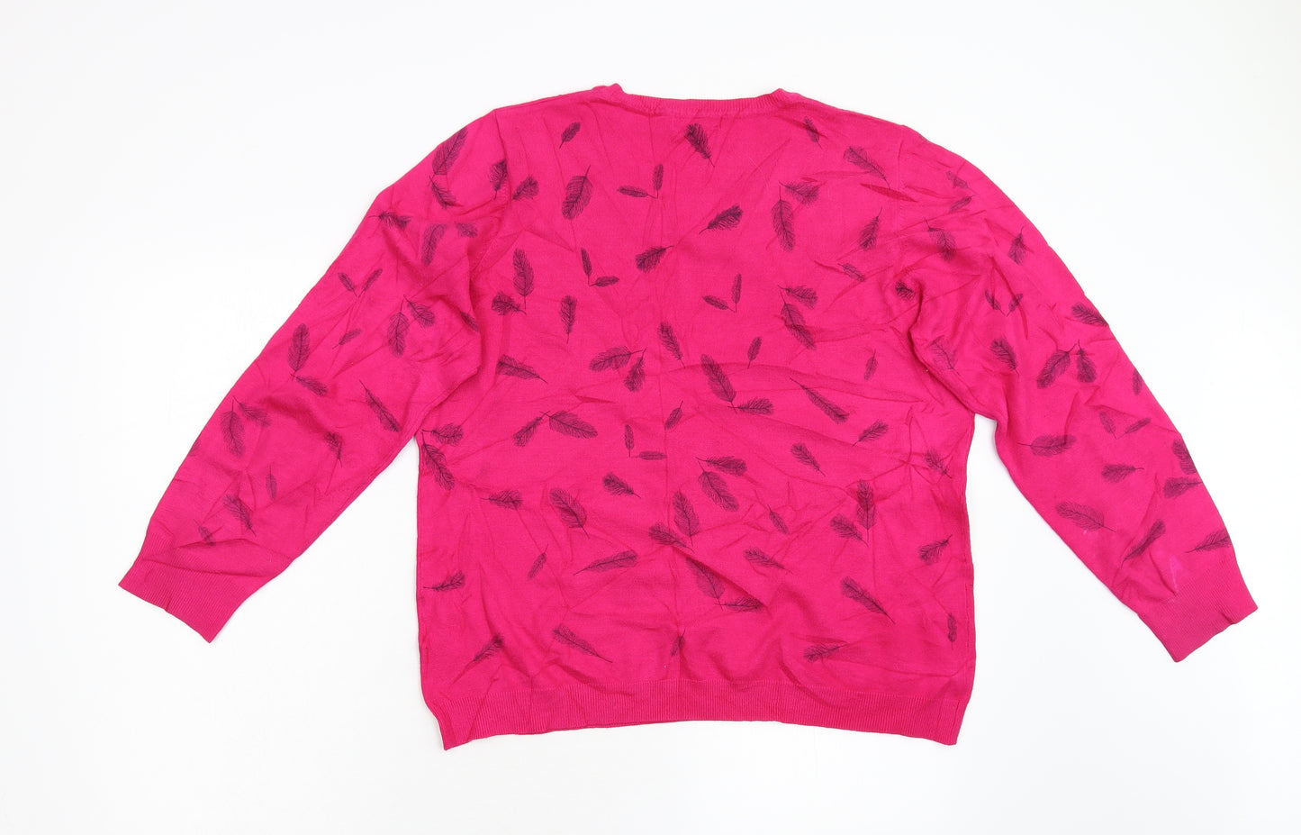 Signature Womens Pink  Knit Pullover Jumper Size XL