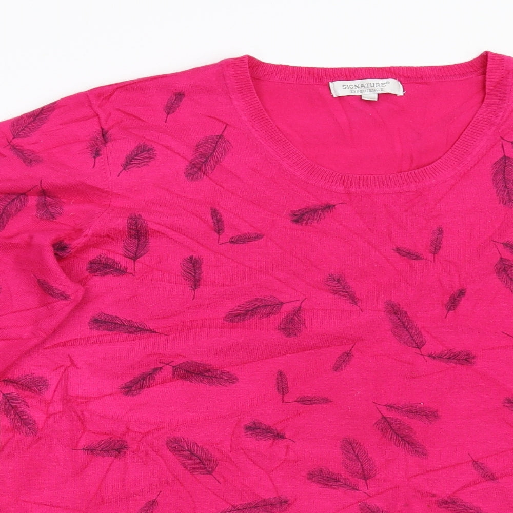 Signature Womens Pink  Knit Pullover Jumper Size XL