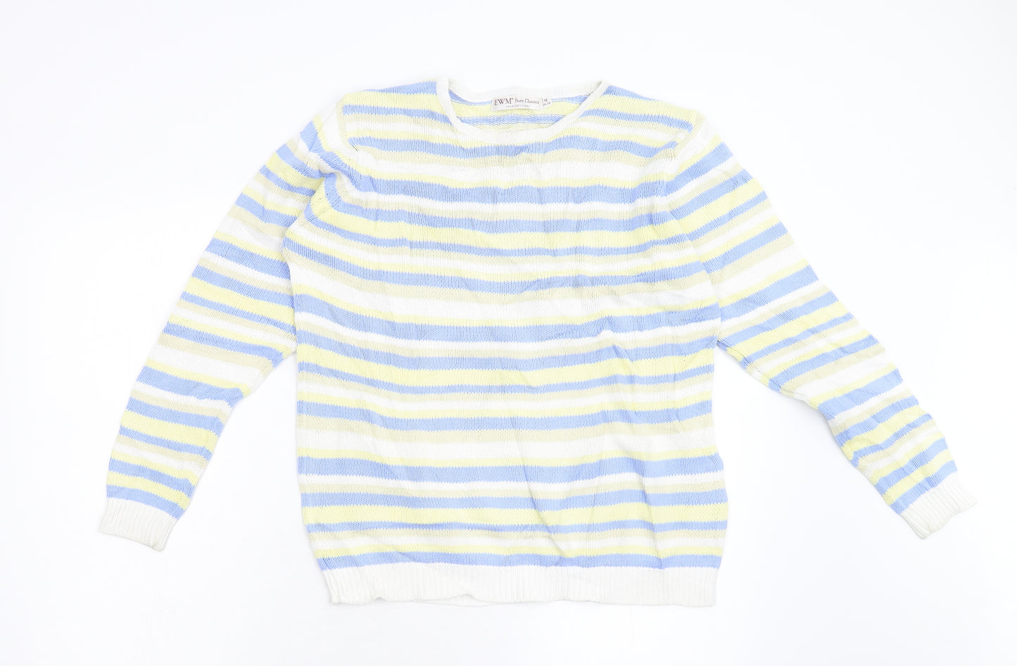 EWM Womens Multicoloured Striped Knit Pullover Jumper Size M