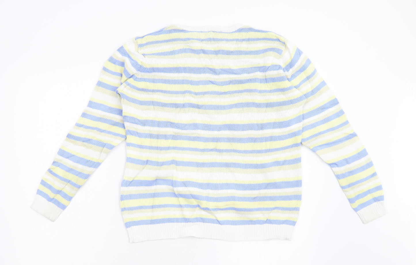EWM Womens Multicoloured Striped Knit Pullover Jumper Size M