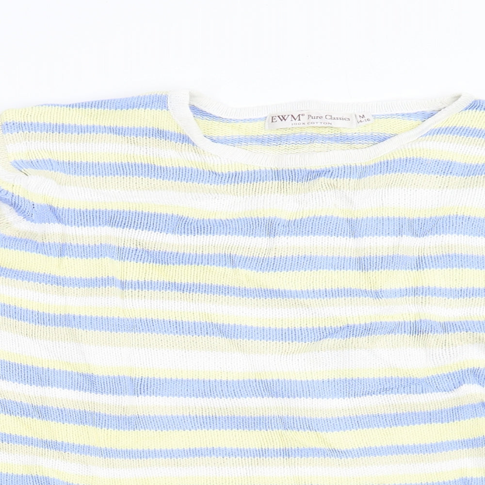 EWM Womens Multicoloured Striped Knit Pullover Jumper Size M