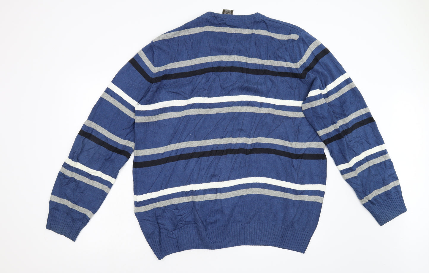 Timberland Mens Blue Striped Knit Pullover Jumper Size 3XL