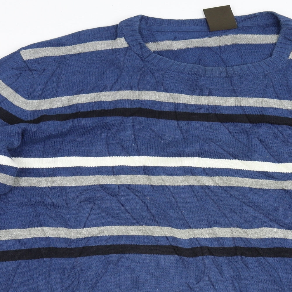 Timberland Mens Blue Striped Knit Pullover Jumper Size 3XL