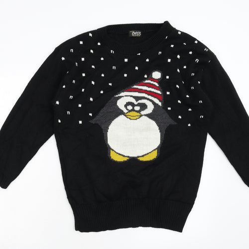 Oyisis Womens Blue  Knit Pullover Jumper Size M  - Penguin