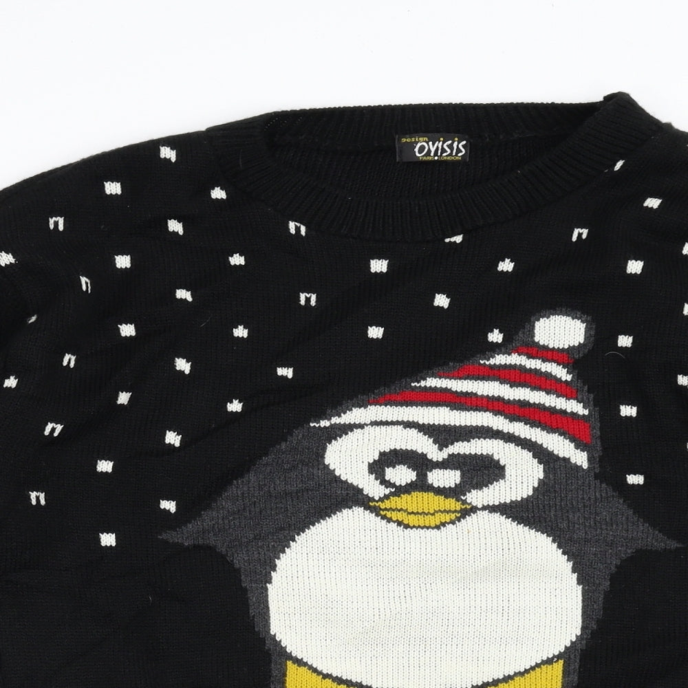 Oyisis Womens Blue  Knit Pullover Jumper Size M  - Penguin