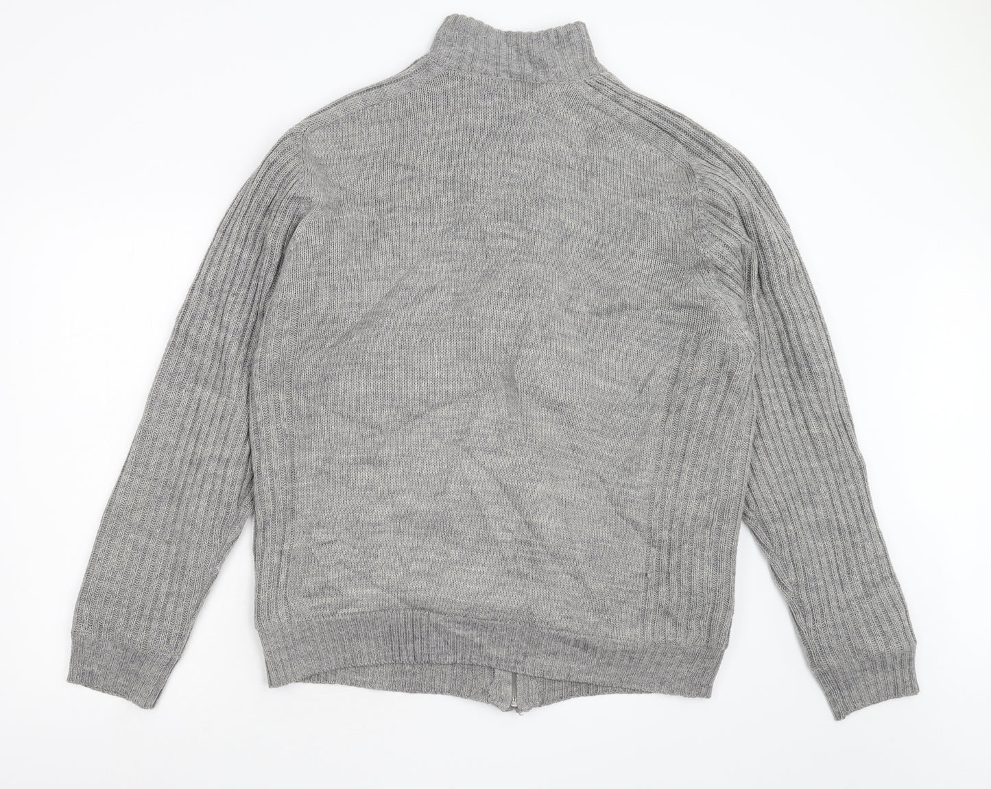 Atlas Mens Grey  Knit Full Zip Jumper Size 2XL
