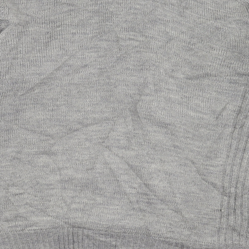 Atlas Mens Grey  Knit Full Zip Jumper Size 2XL