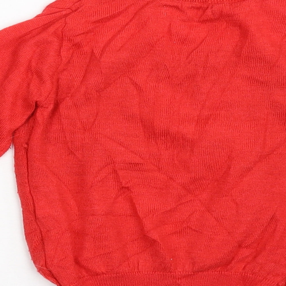 Primark Boys Red  Knit Pullover Jumper Size 2-3 Years  - Reindeer