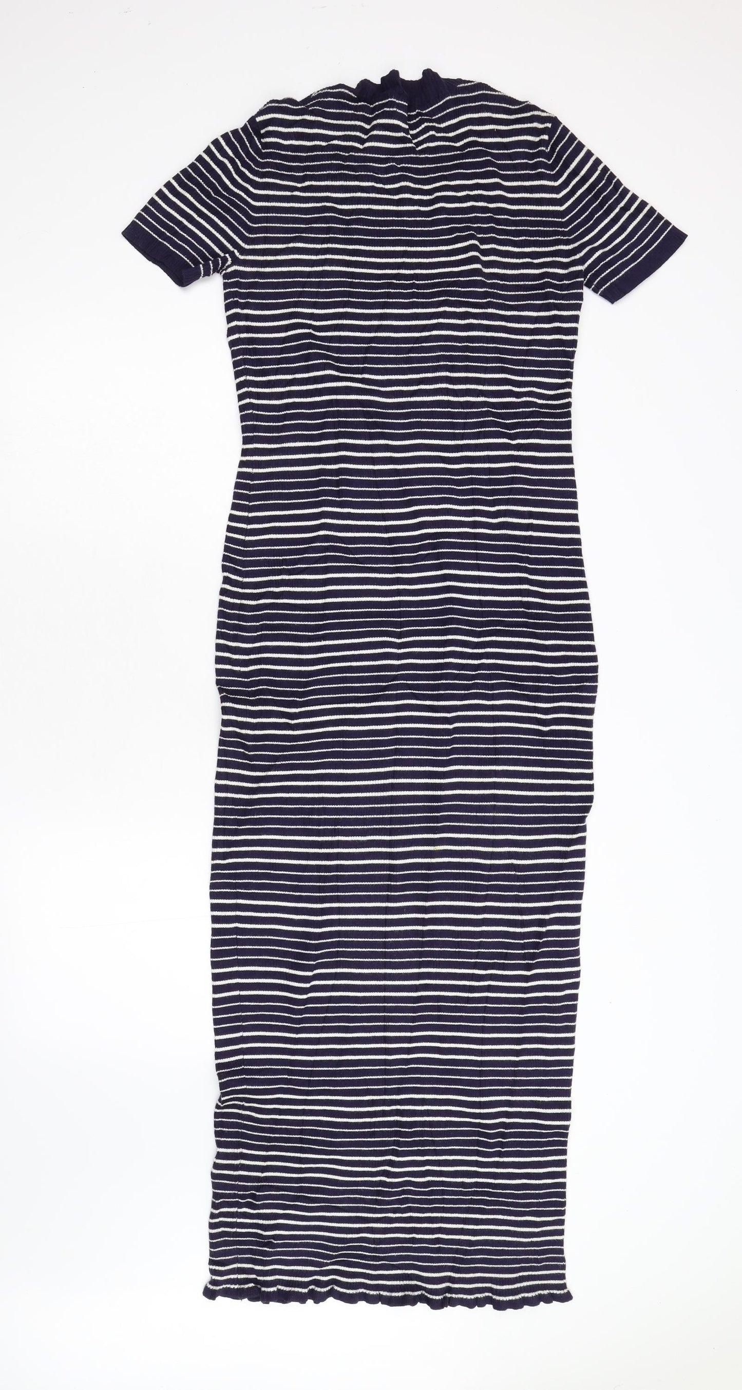 Topshop Womens Blue Striped Knit Maxi  Size 12