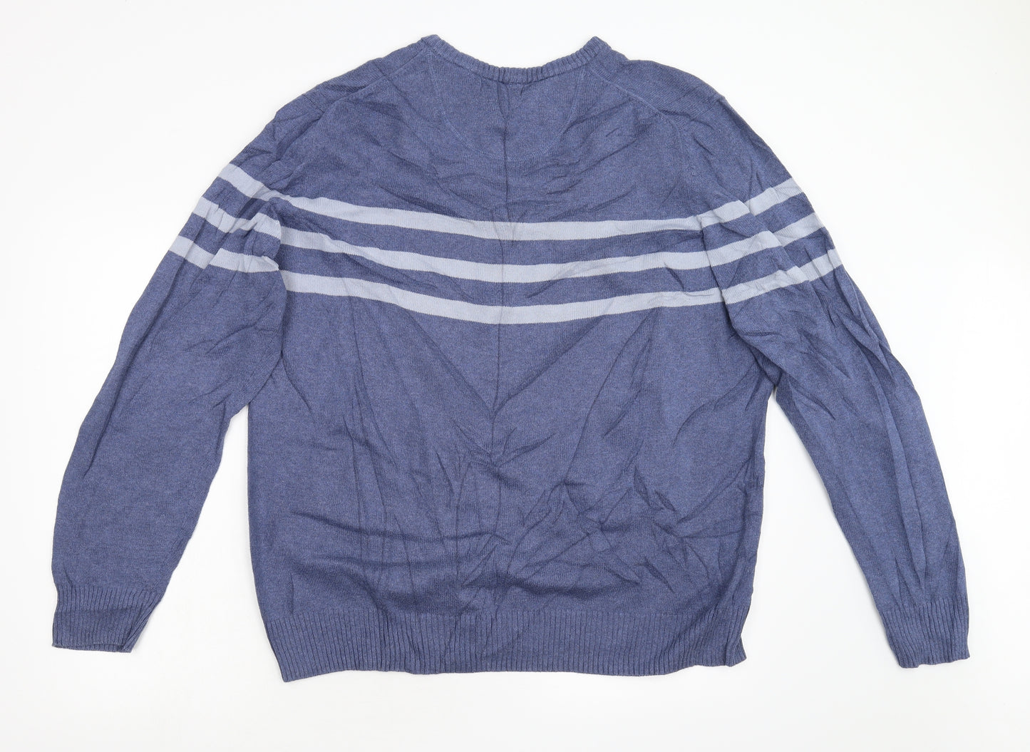 Cherokee Mens Blue Striped Knit Pullover Jumper Size XL