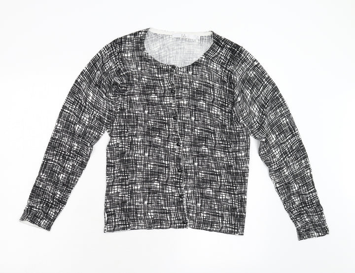 Isle Womens Black Knit Cardigan Jumper Size S