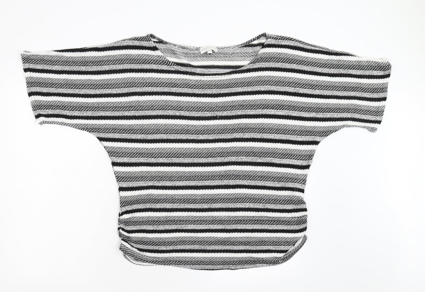 Apricot Womens Grey Striped Knit Pullover Jumper Size 14