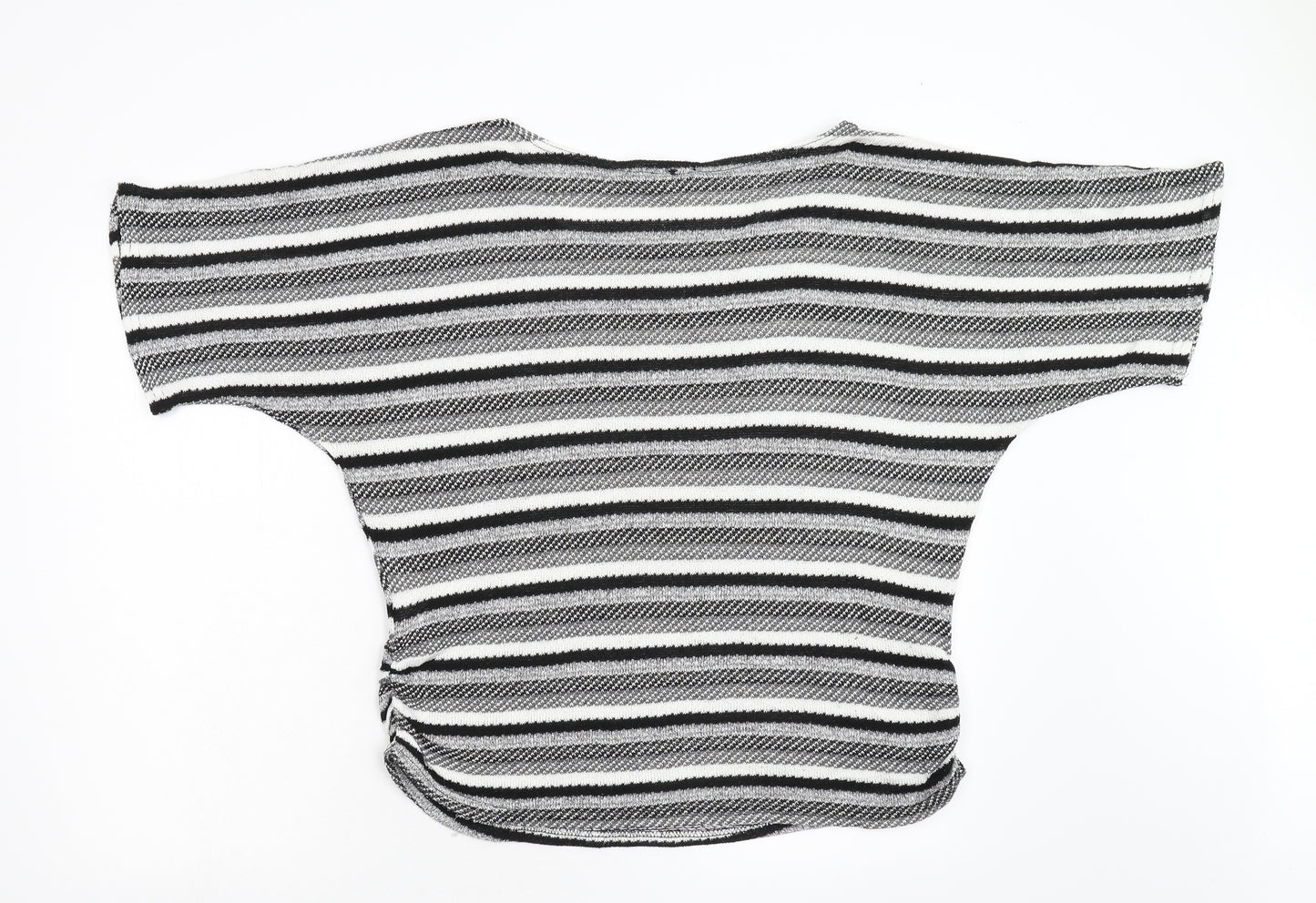 Apricot Womens Grey Striped Knit Pullover Jumper Size 14