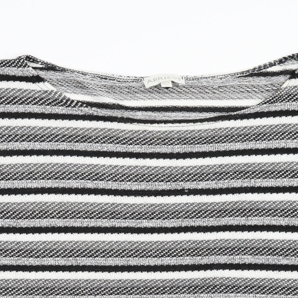 Apricot Womens Grey Striped Knit Pullover Jumper Size 14