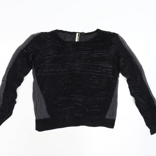 Topshop Womens Black  Knit Pullover Jumper Size 8