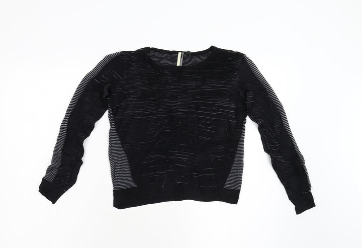 Topshop Womens Black  Knit Pullover Jumper Size 8