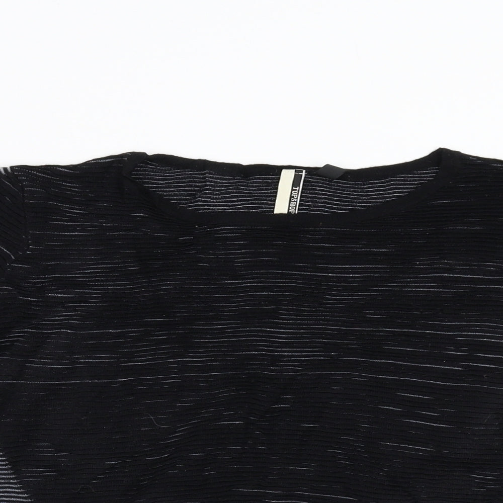 Topshop Womens Black  Knit Pullover Jumper Size 8