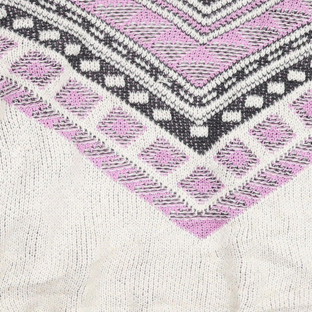 Warehouse Womens Multicoloured Geometric Knit Cardigan Jumper Size 12