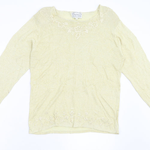 Fay Louise Womens Yellow  Knit Pullover Jumper Size L