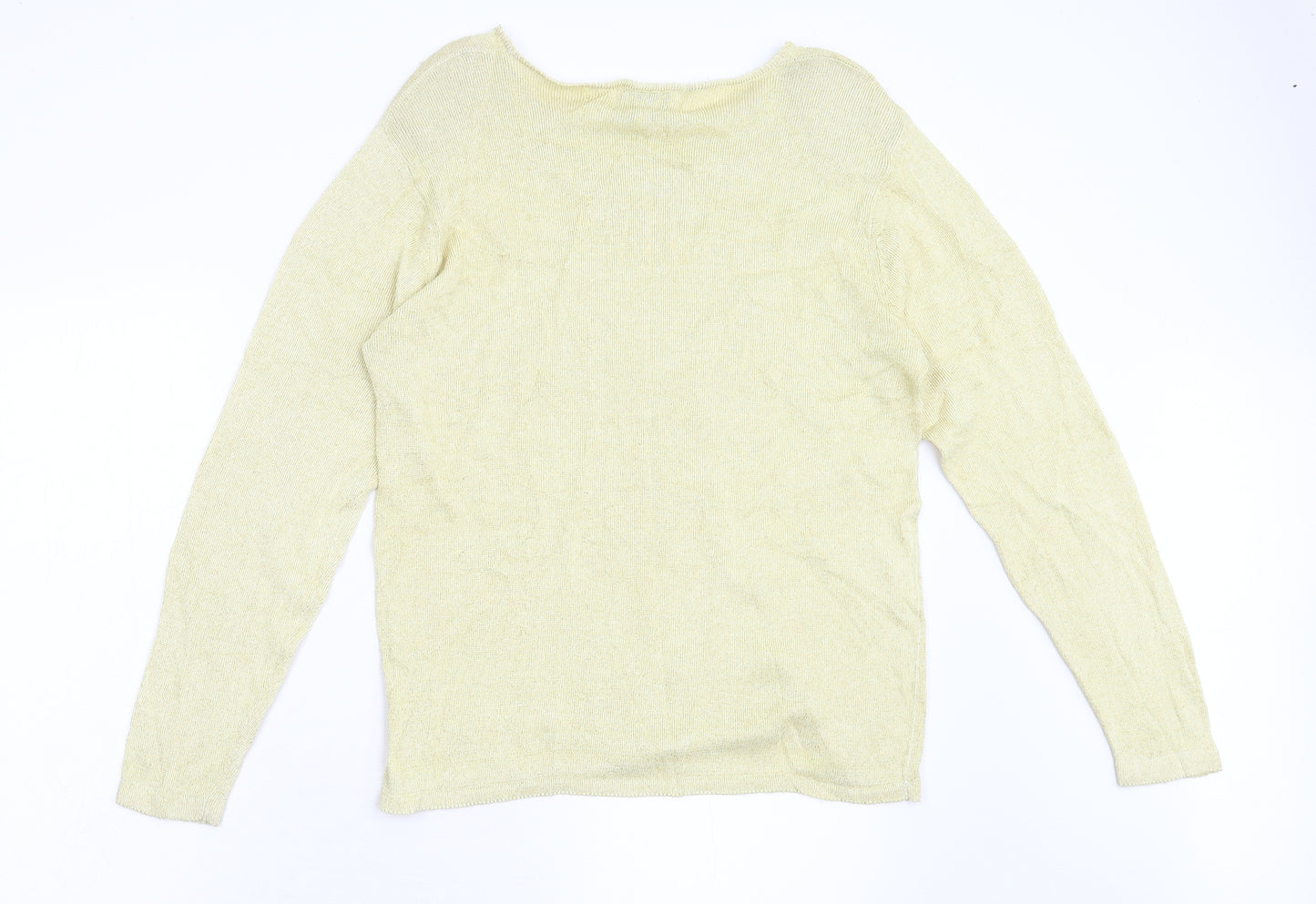 Fay Louise Womens Yellow  Knit Pullover Jumper Size L