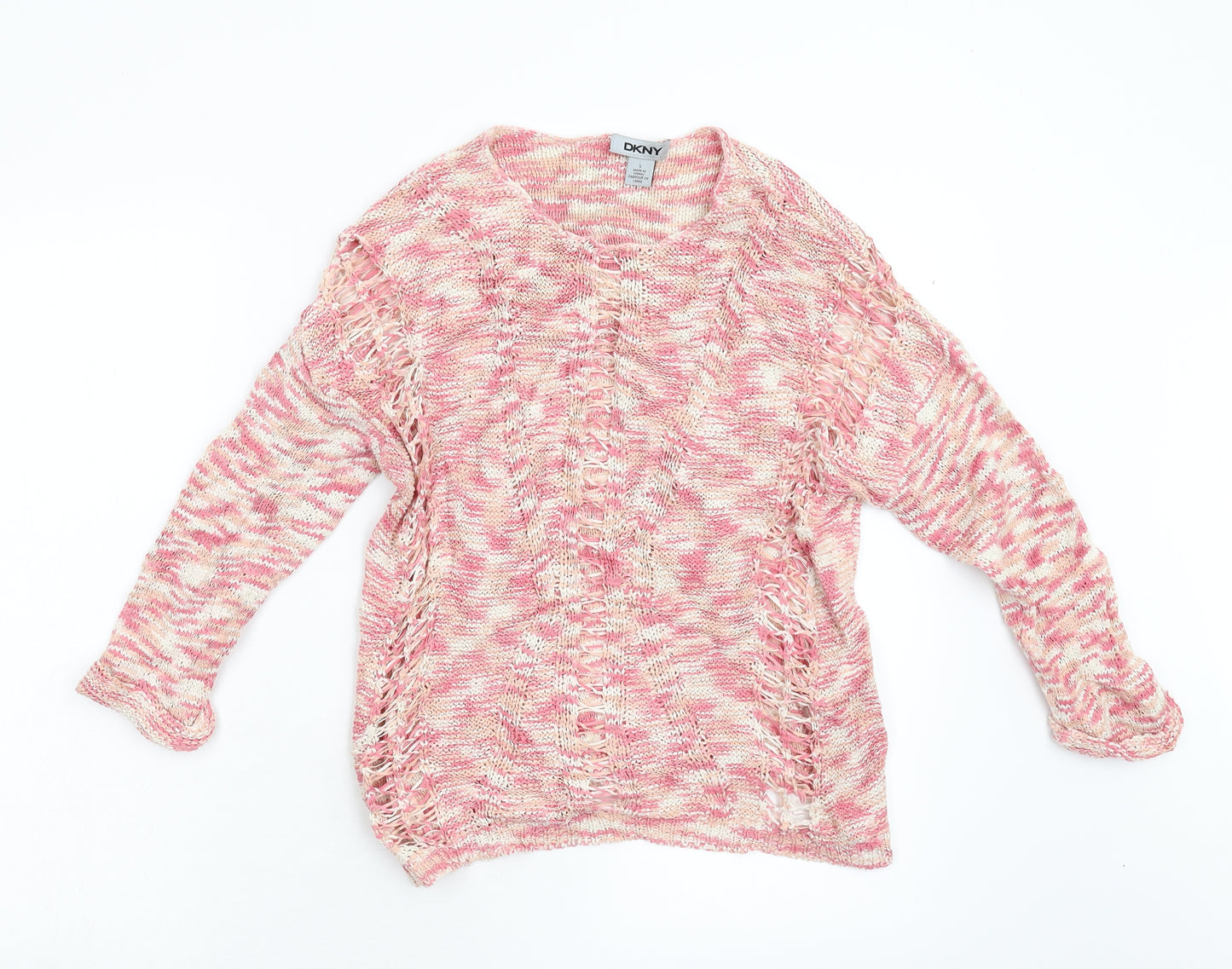 DKNY Womens Pink  Knit Pullover Jumper Size S