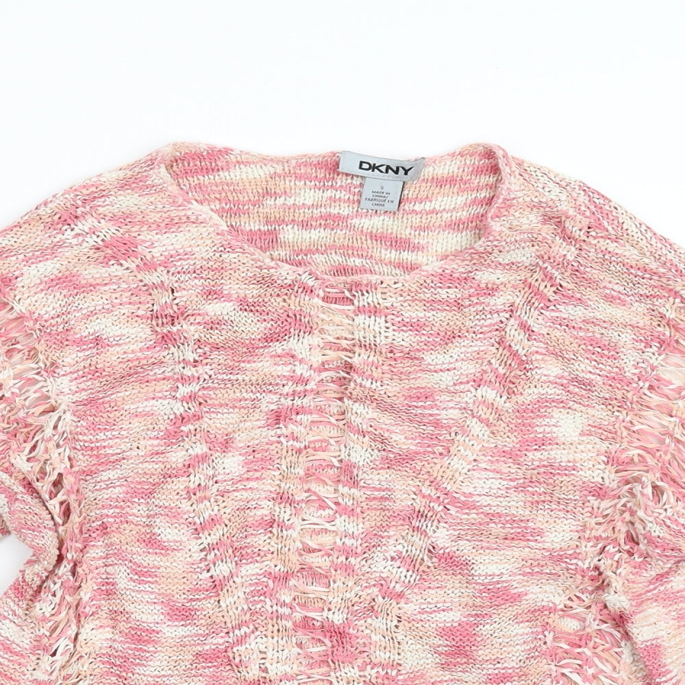 DKNY Womens Pink  Knit Pullover Jumper Size S