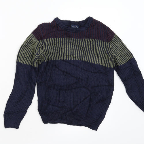 NEXT Girls Beige Striped  Pullover Jumper Size 7 Years
