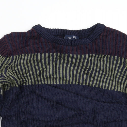 NEXT Girls Beige Striped  Pullover Jumper Size 7 Years