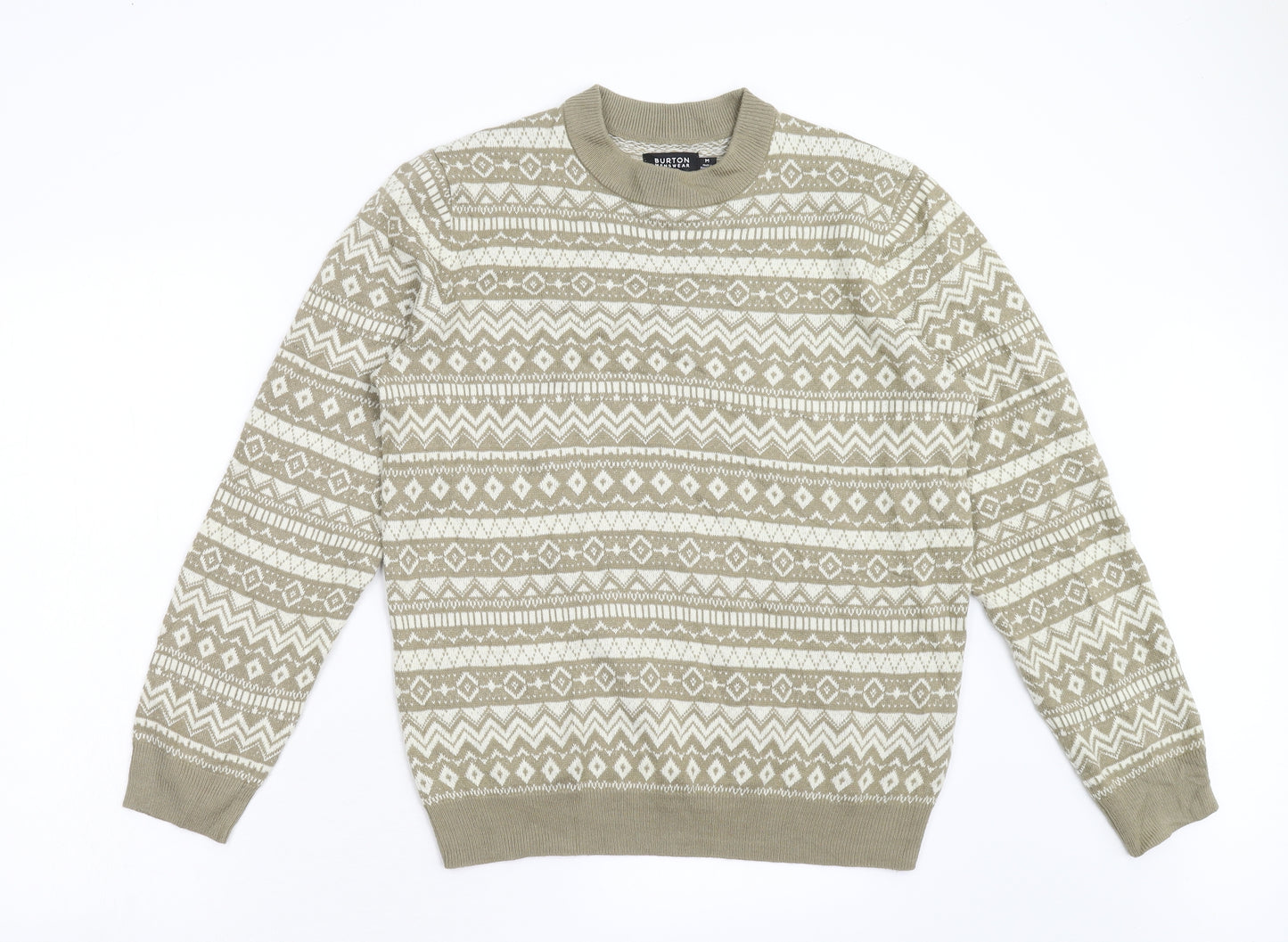 Burton Mens Gold Geometric  Pullover Jumper Size M