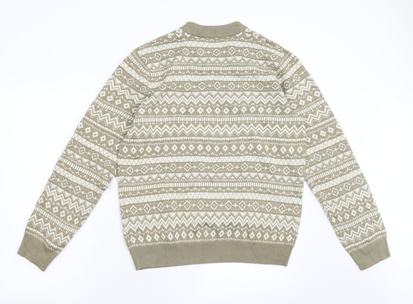 Burton Mens Gold Geometric  Pullover Jumper Size M