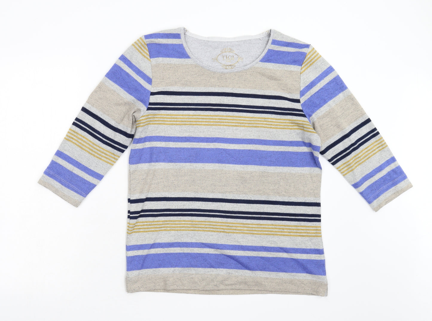 Tigi Womens Multicoloured Striped  Pullover Jumper Size 10