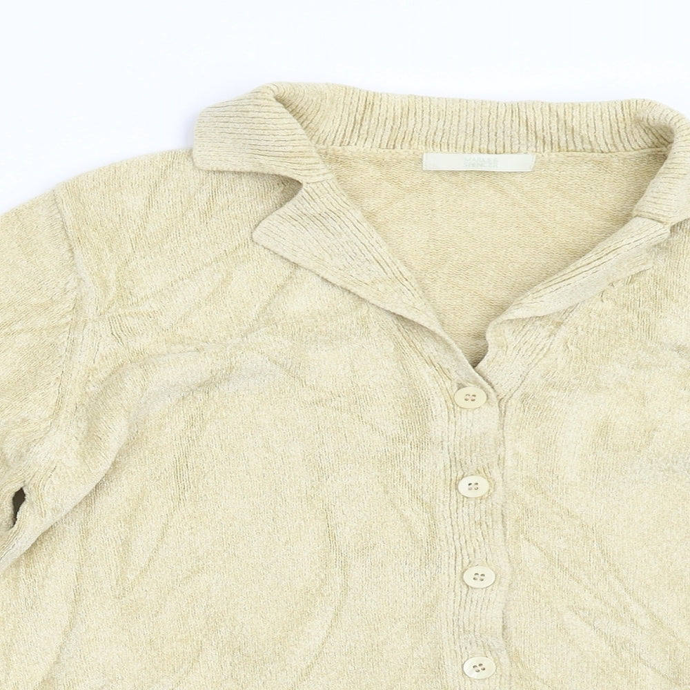 M&S Womens Beige   Cardigan Jumper Size 12