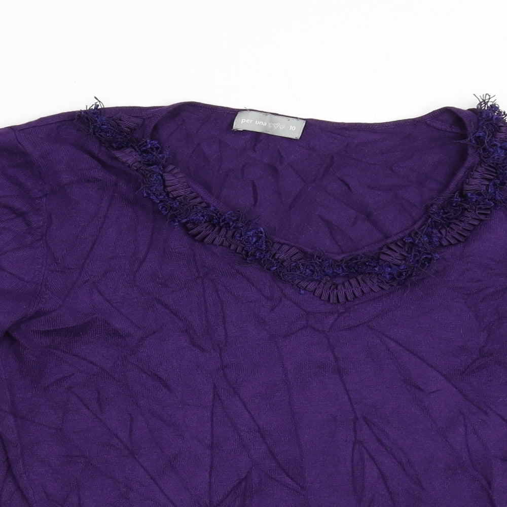 Per Una Womens Purple   Pullover Jumper Size 10
