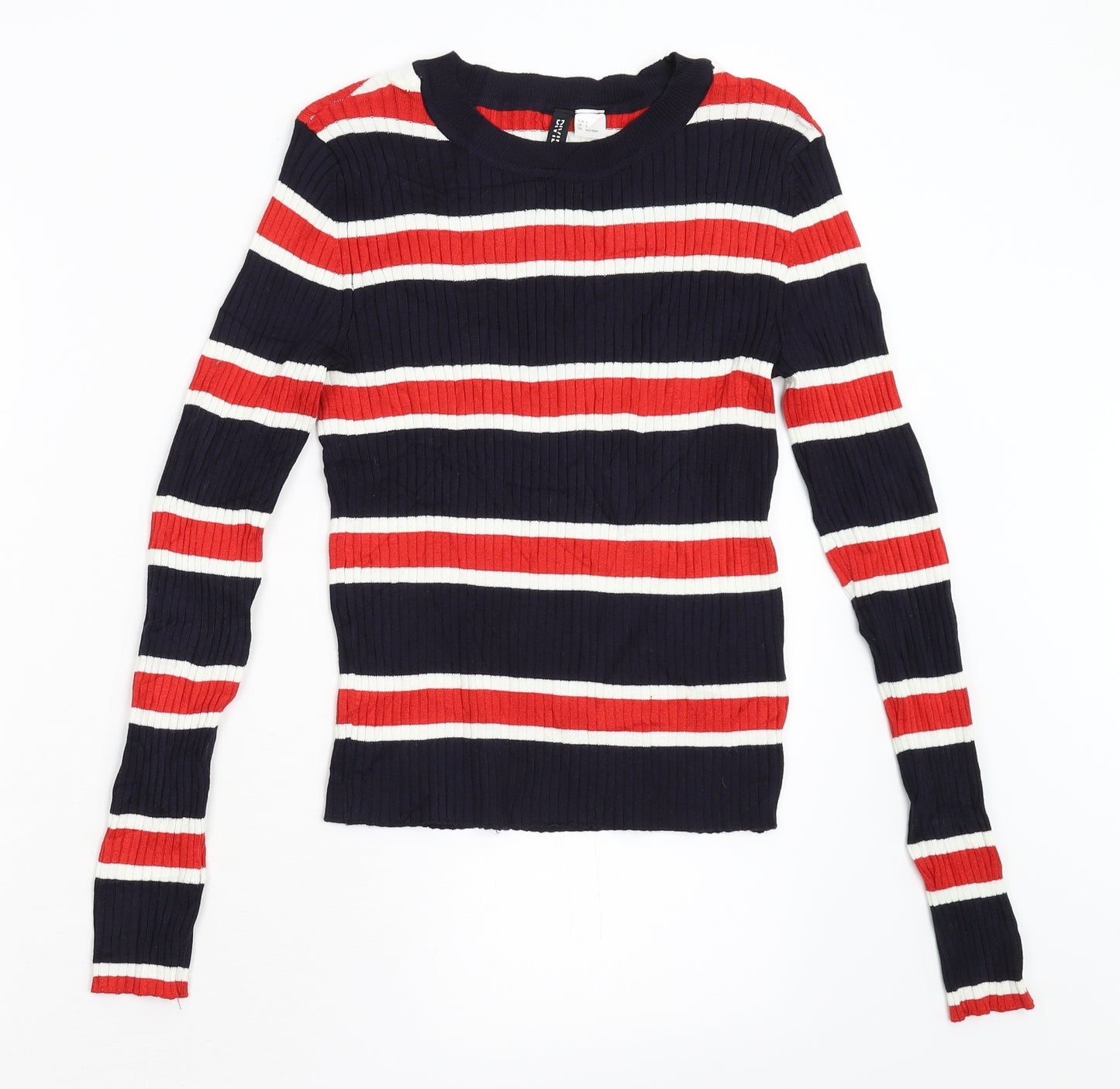 Divided Womens Multicoloured Striped  Pullover Jumper Size S
