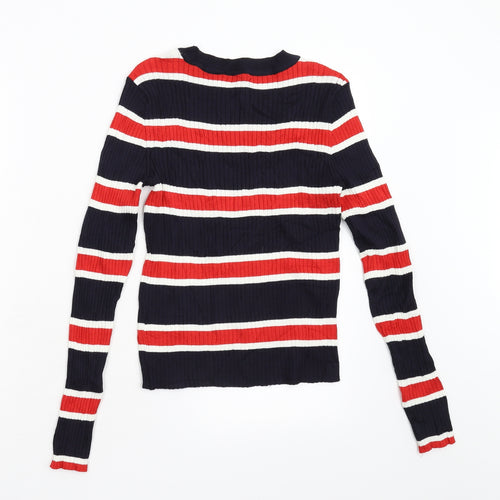 Divided Womens Multicoloured Striped  Pullover Jumper Size S