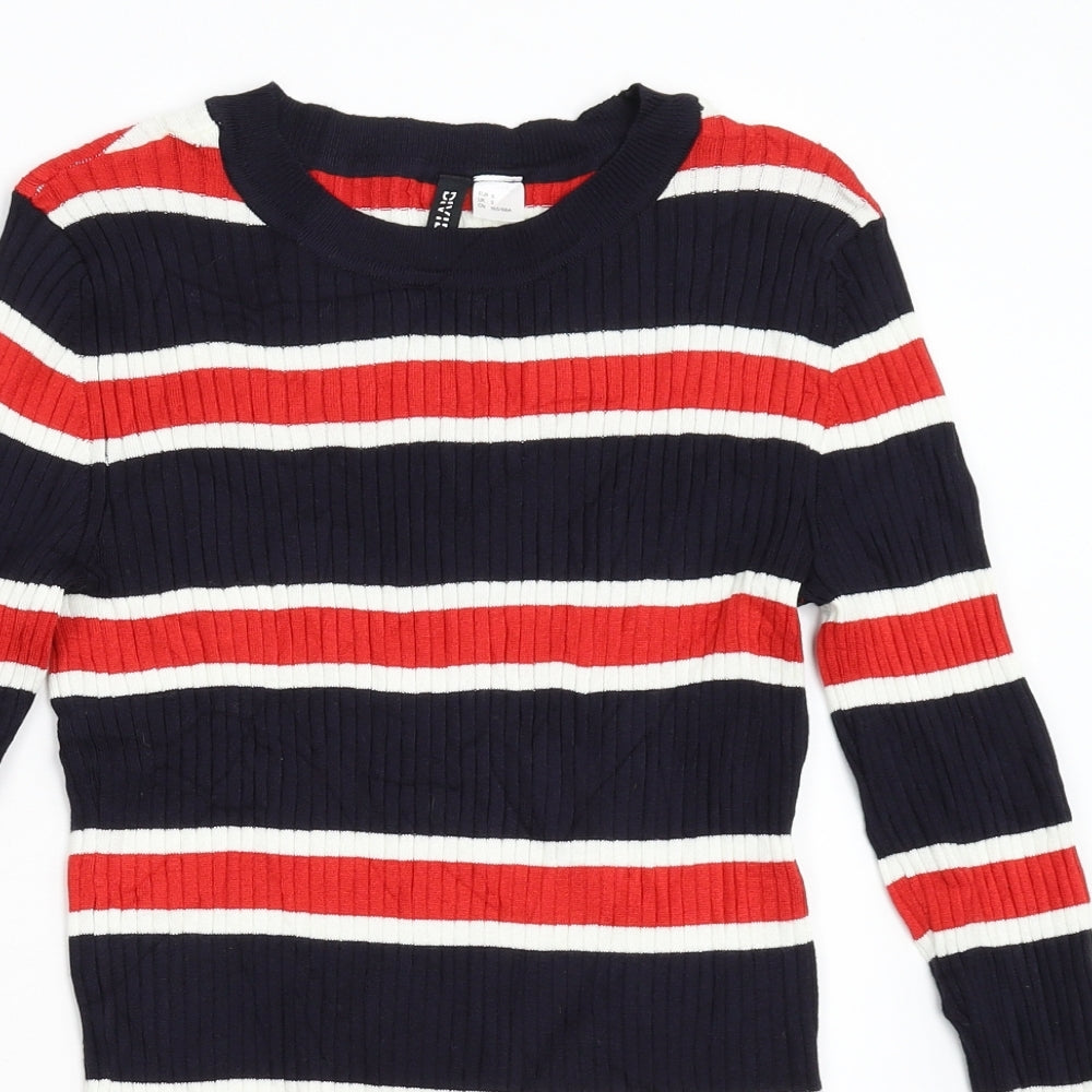 Divided Womens Multicoloured Striped  Pullover Jumper Size S