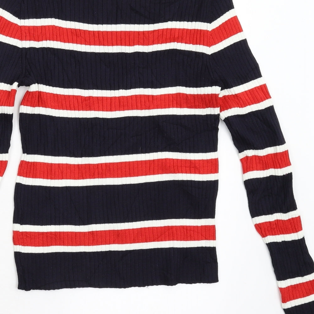 Divided Womens Multicoloured Striped  Pullover Jumper Size S