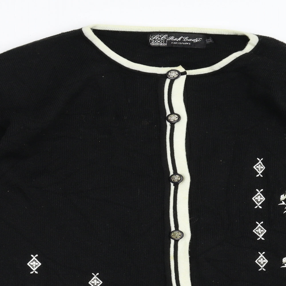 Rich Lady Womens Black   Cardigan Jumper One Size