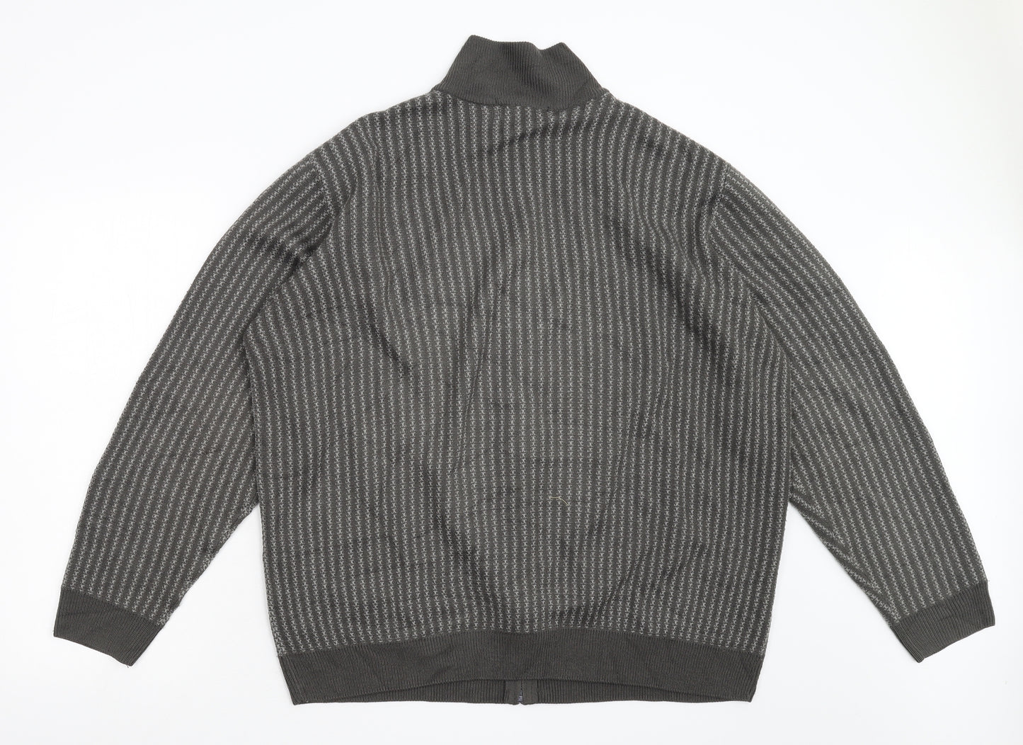 Premier Mens Grey Geometric  Full Zip Jumper Size XL