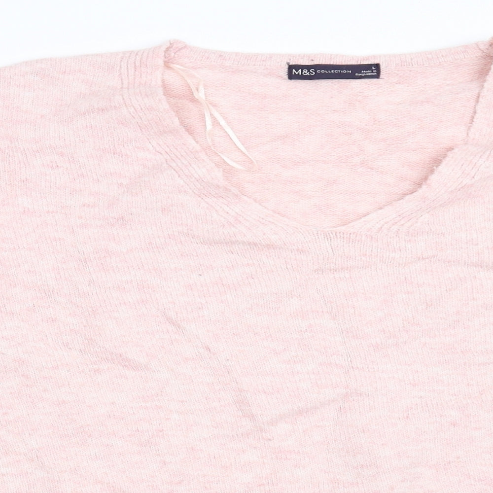 M&S Womens Pink   Pullover Jumper Size L