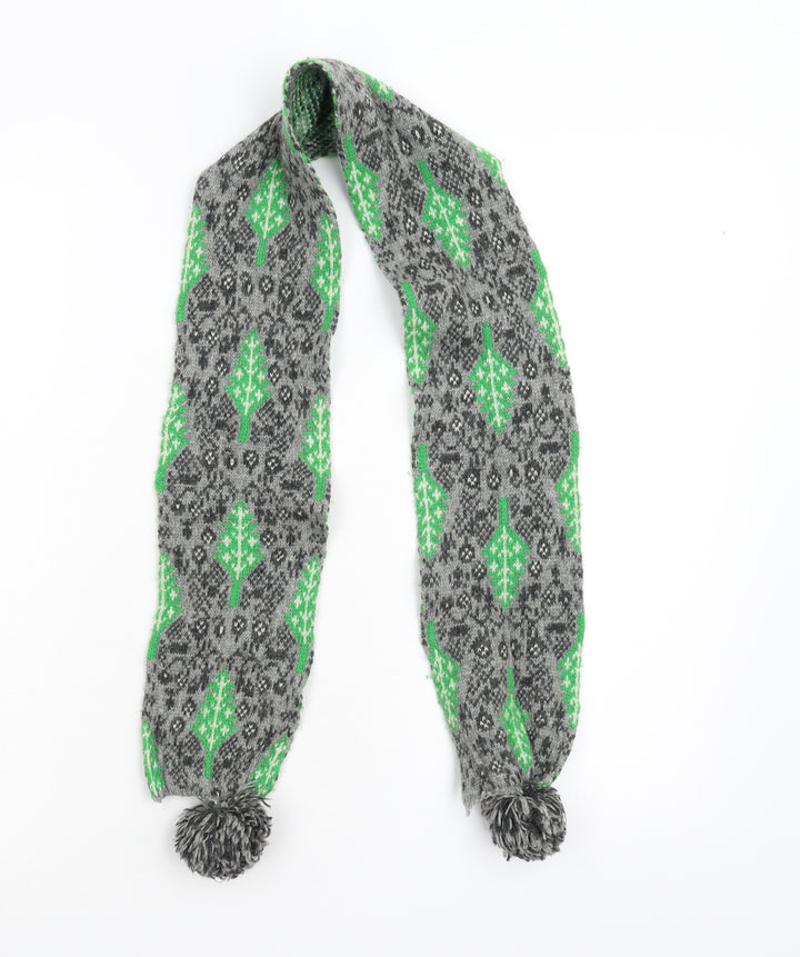 Preworn Boys Green Floral  Scarf  One Size