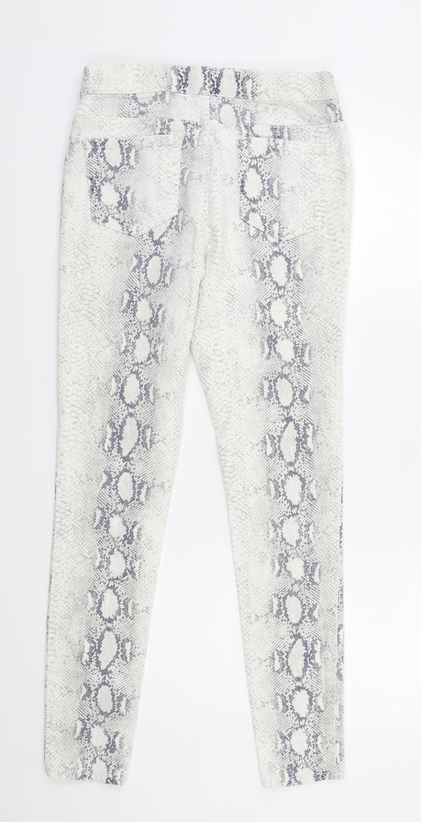 George Womens Grey Animal Print  Jegging Trousers Size 10 L27 in