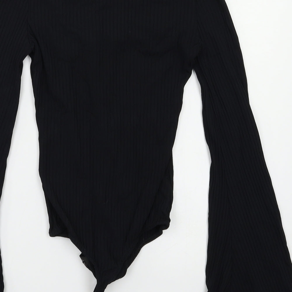 PRETTYLITTLETHING Womens Black   Bodysuit One-Piece Size 8