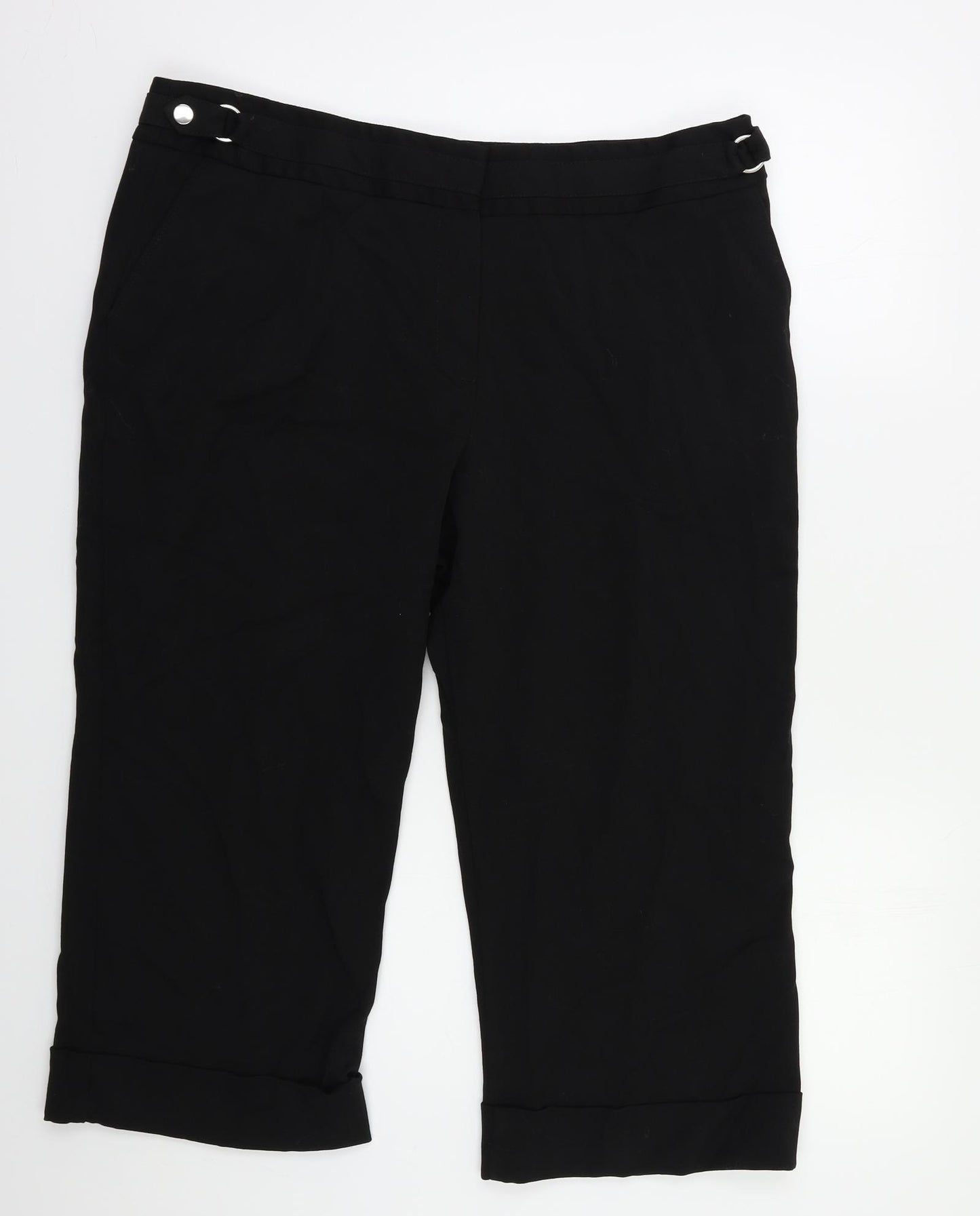 M&S Womens Black   Capri Trousers Size 18 L20 in