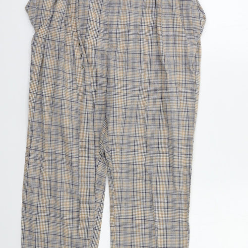 HEARTBREAK Womens Beige Check  Trousers  Size 12 L27 in