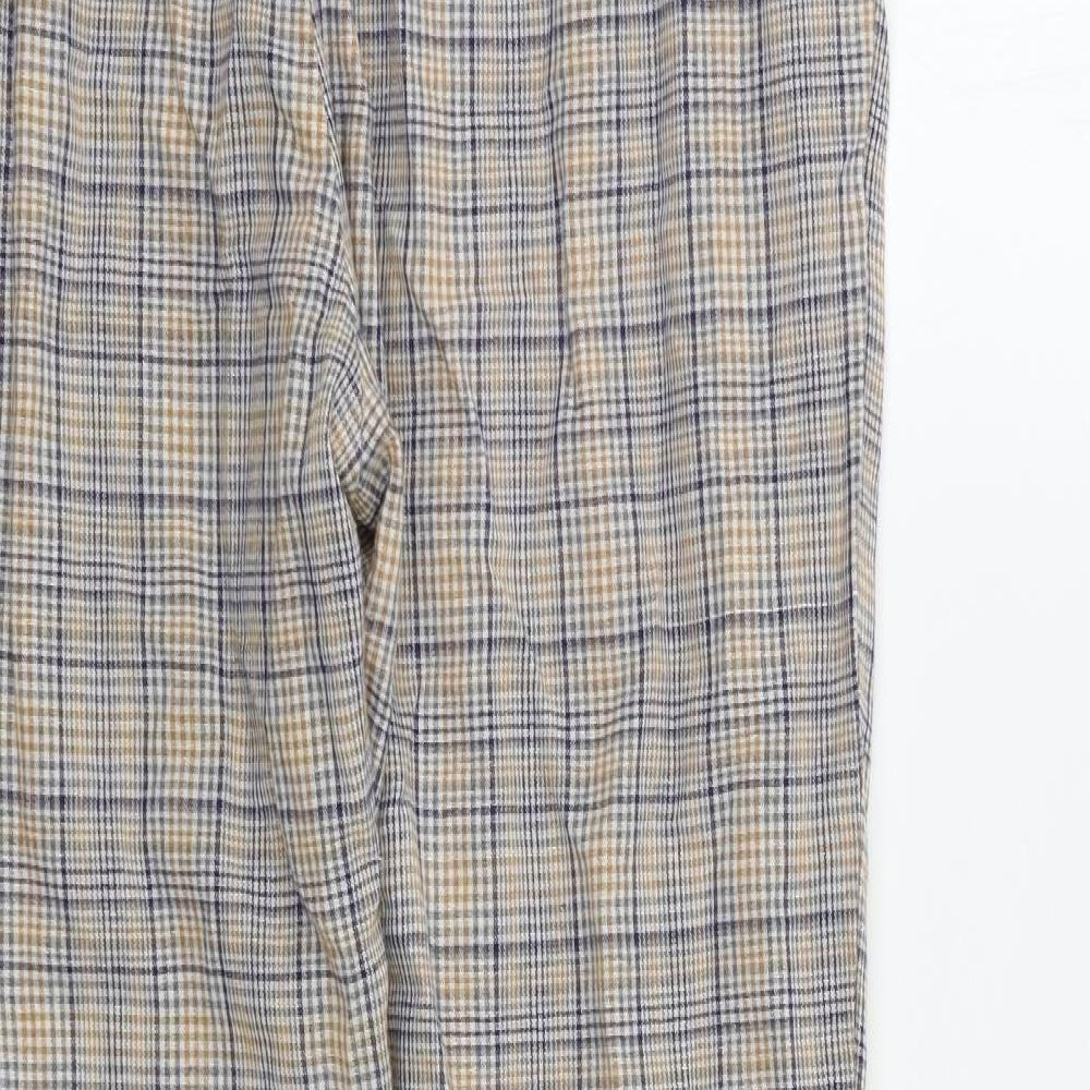 HEARTBREAK Womens Beige Check  Trousers  Size 12 L27 in